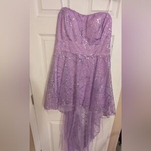Purple Strapless High-Low Homecoming or special occasion Dress